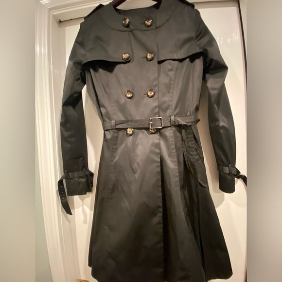 Cole Haan Women’s Belted Trench Coat Double Breasted Black - Picture 7 of 12